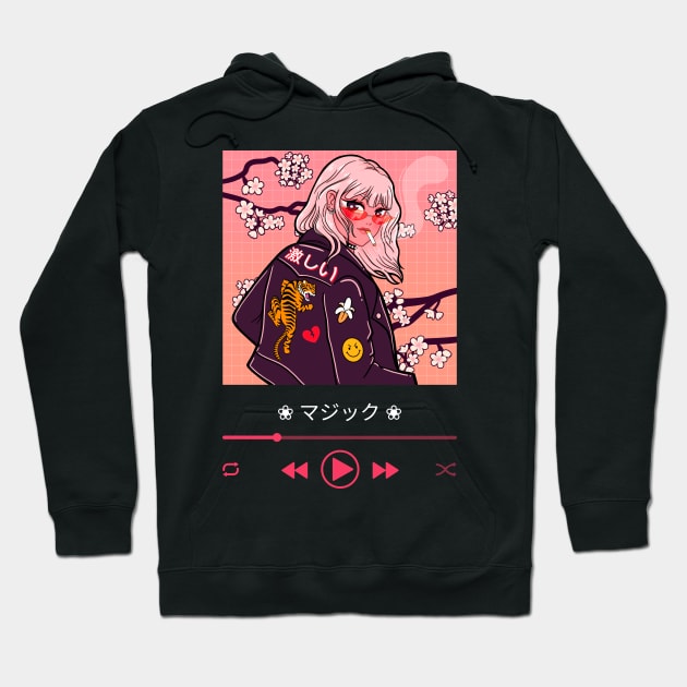 anime playlist Hoodie by white.ink